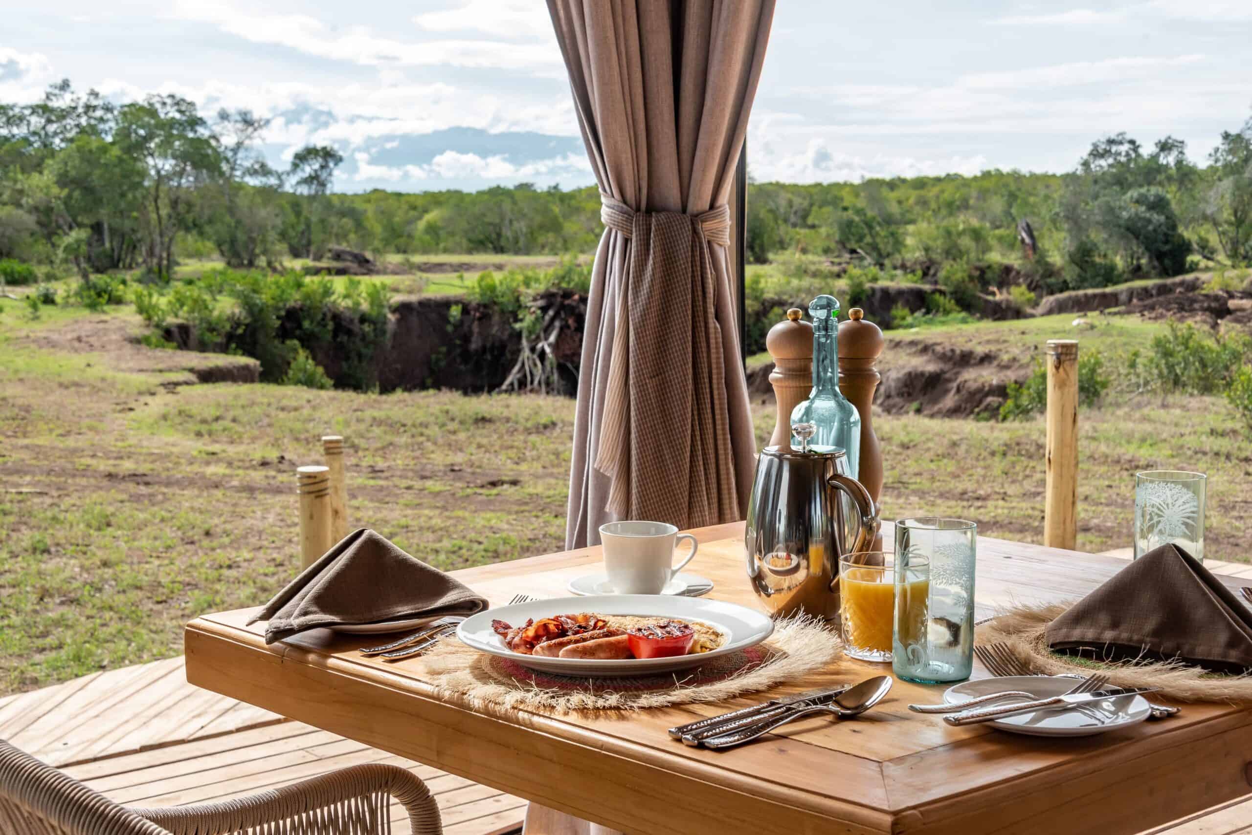 river camp ensuite luxury tent private dining
