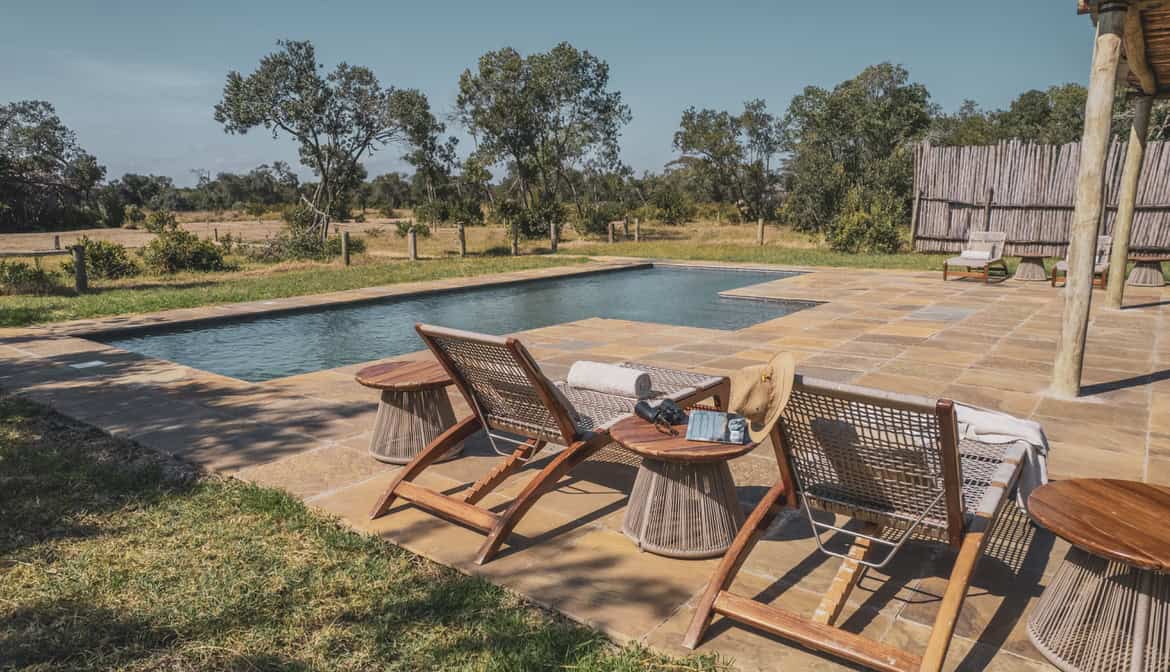 poolside relaxation at the river camp