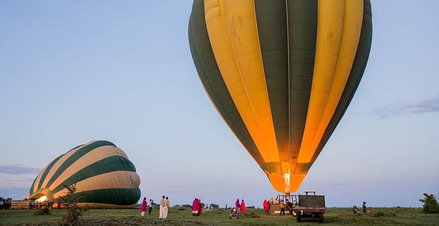 The balloon crew will assist as you clamber into your balloon basket for take-off just before sunrise.