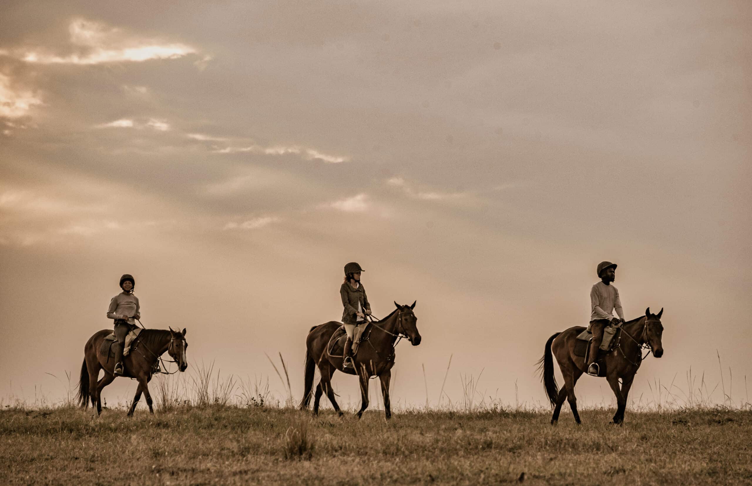 A horse riding safari in the Maasai Mara.